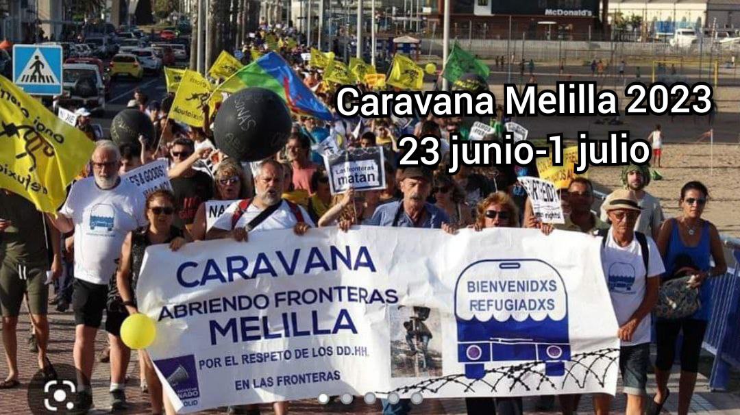 Las Fronteras Matan. Caravana Abriendo Fronteras. Melilla 2023.